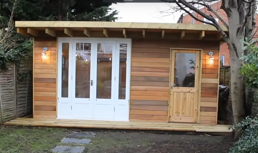upcycled garden office with storage natural
