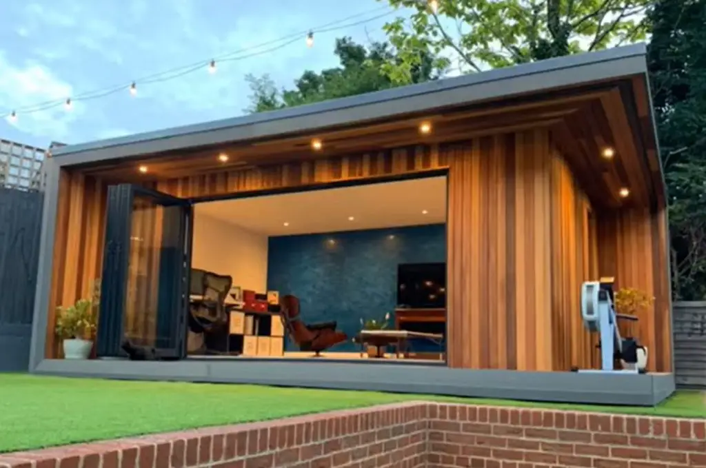 garden office with outdoor storage